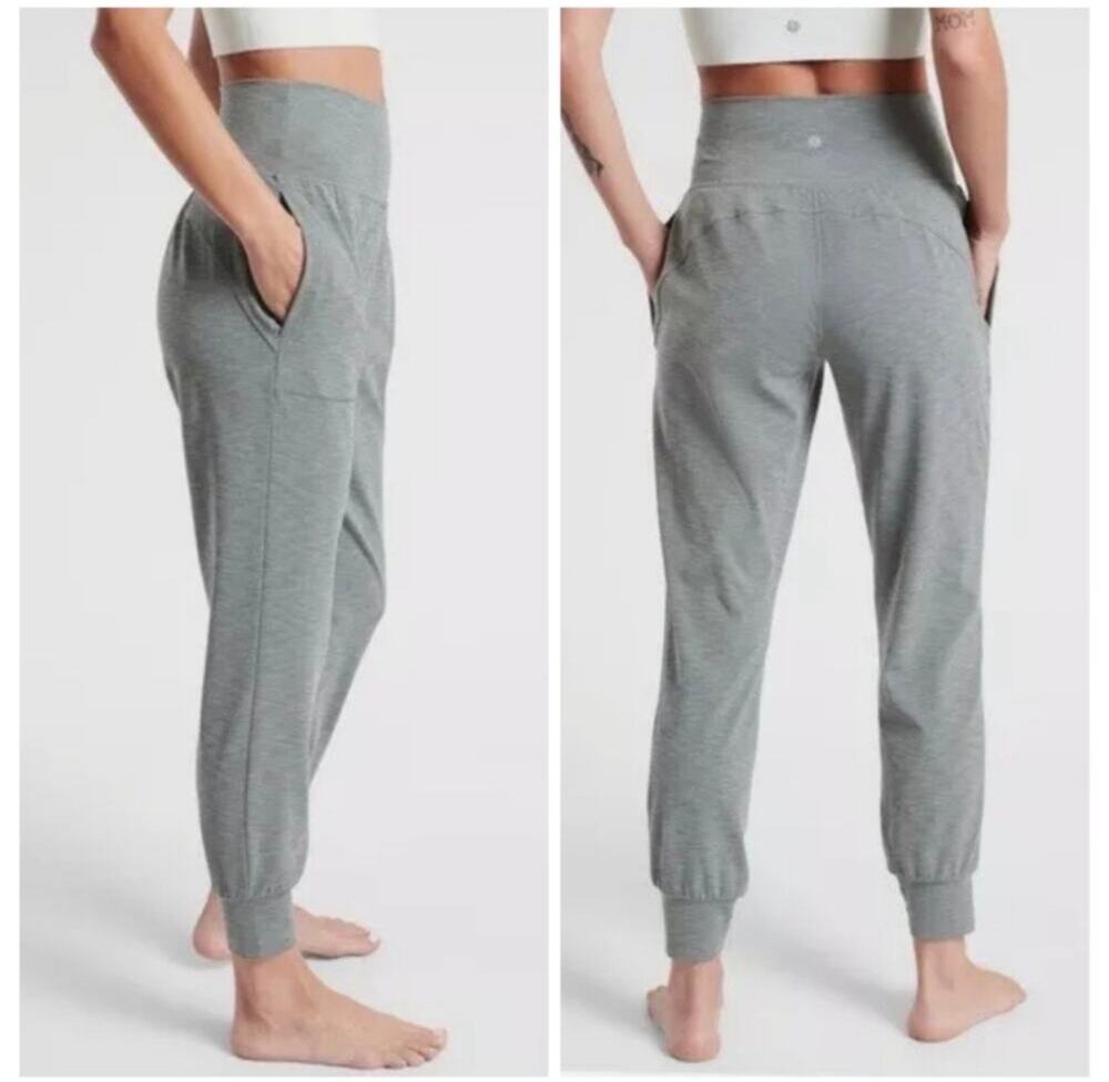 Athleta Pants Womens 2X Green Gray Salutation Jogger Lounge Travel Yoga Pull On